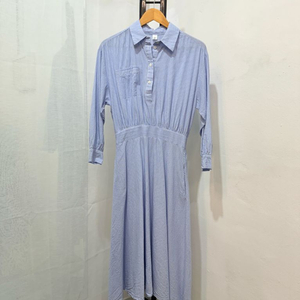 허리밴딩 스트라이프 줄무늬 롱원피스 롱드레스 3081