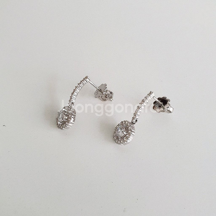 14k 화이트골드 목걸이&귀걸이 세트판매 (새제품)--6