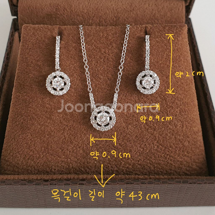 14k 화이트골드 목걸이&귀걸이 세트판매 (새제품)--7
