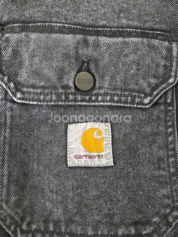 칼하트WIP 워싱 흑청 데님 자켓 Stetson XL--2