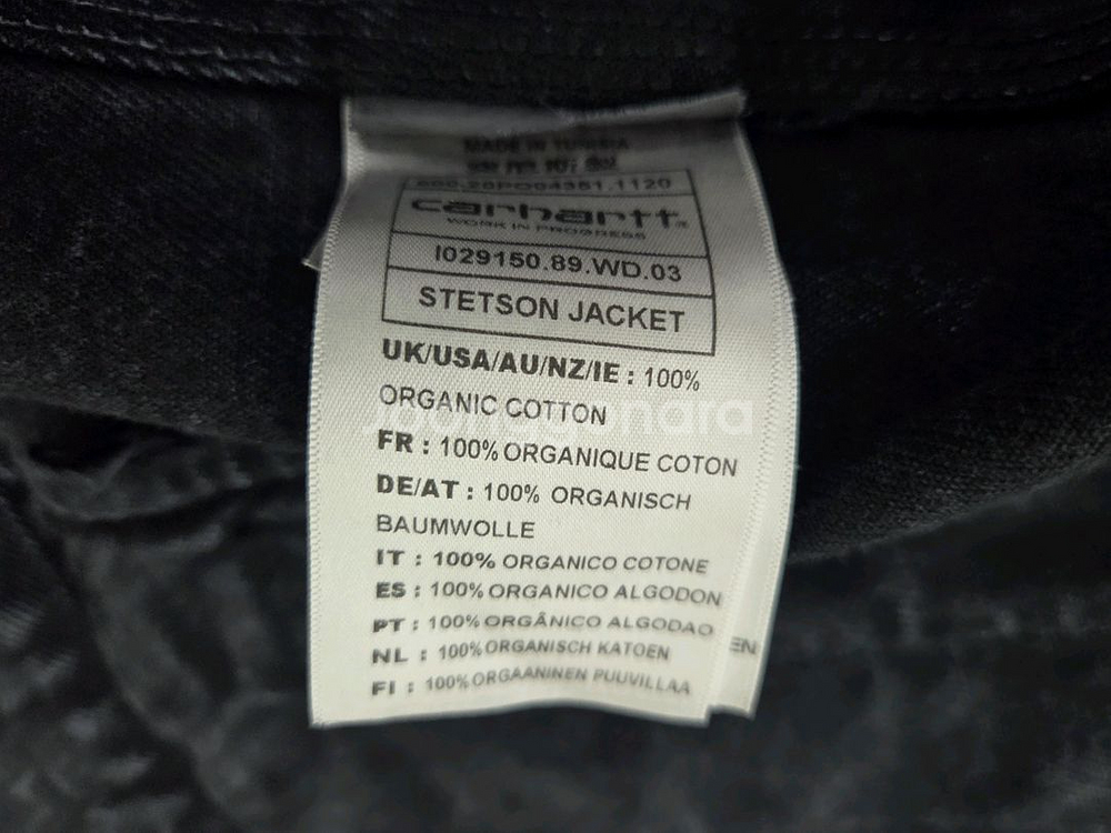 칼하트WIP 워싱 흑청 데님 자켓 Stetson XL--4