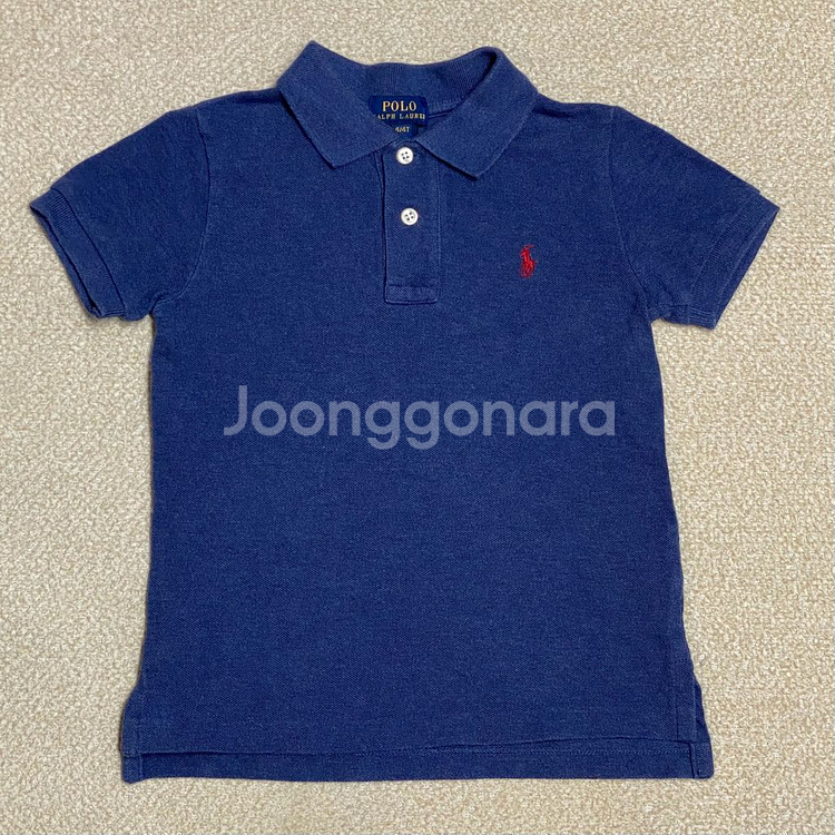 (정품) 폴로 신형 키즈 블루 피케 반팔 4T--0