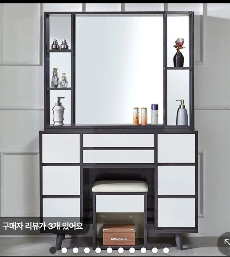 하이그로시 수납화장대+5단(+1단 히든)광폭서랍장일괄 이미지