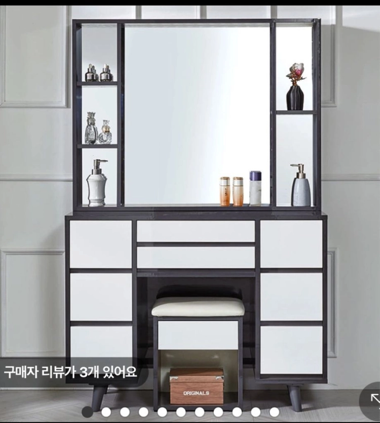 하이그로시 수납화장대+5단(+1단 히든)광폭서랍장일괄 이미지