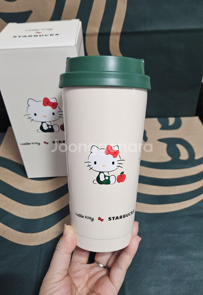 새상품S급]스타벅스 SS 헬로키티 엘마 텀블러 473--1