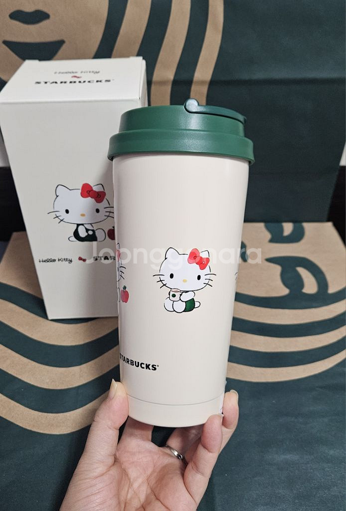 새상품S급]스타벅스 SS 헬로키티 엘마 텀블러 473--2