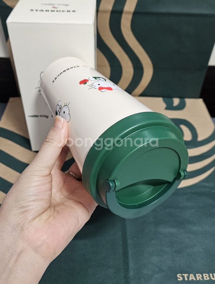 새상품S급]스타벅스 SS 헬로키티 엘마 텀블러 473--5