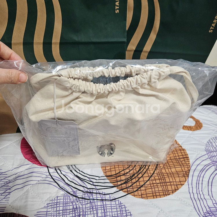 미개봉)스타벅스 경동1960 그린 미니 토트백--1