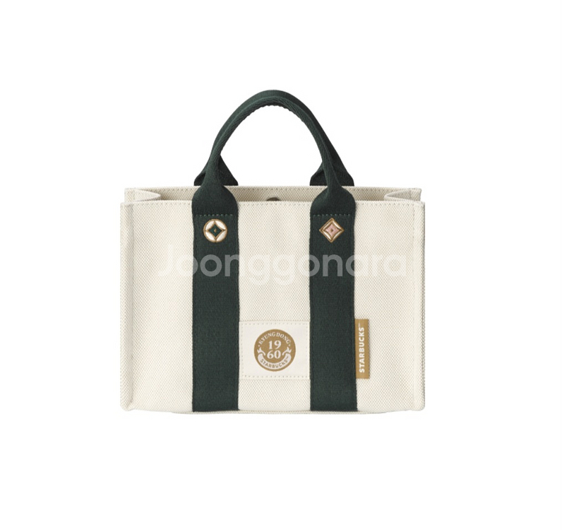 미개봉)스타벅스 경동1960 그린 미니 토트백--6