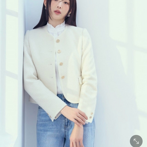 플라스틱아일랜드 라운드넥 트위드자켓 pr1wj263