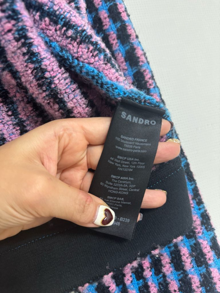 산드로 데님 트위드자켓--5