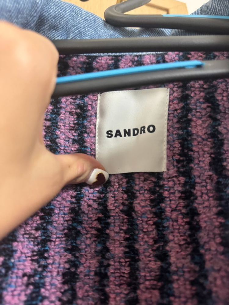 산드로 데님 트위드자켓--4