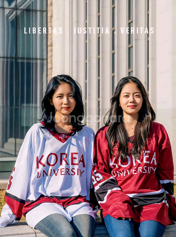 (빈지노착용) 고려대 응원티 아이스 하키복 S(XL)--1