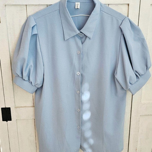 퍼프블라우스.(블루)M 55~66/거의 새옷.