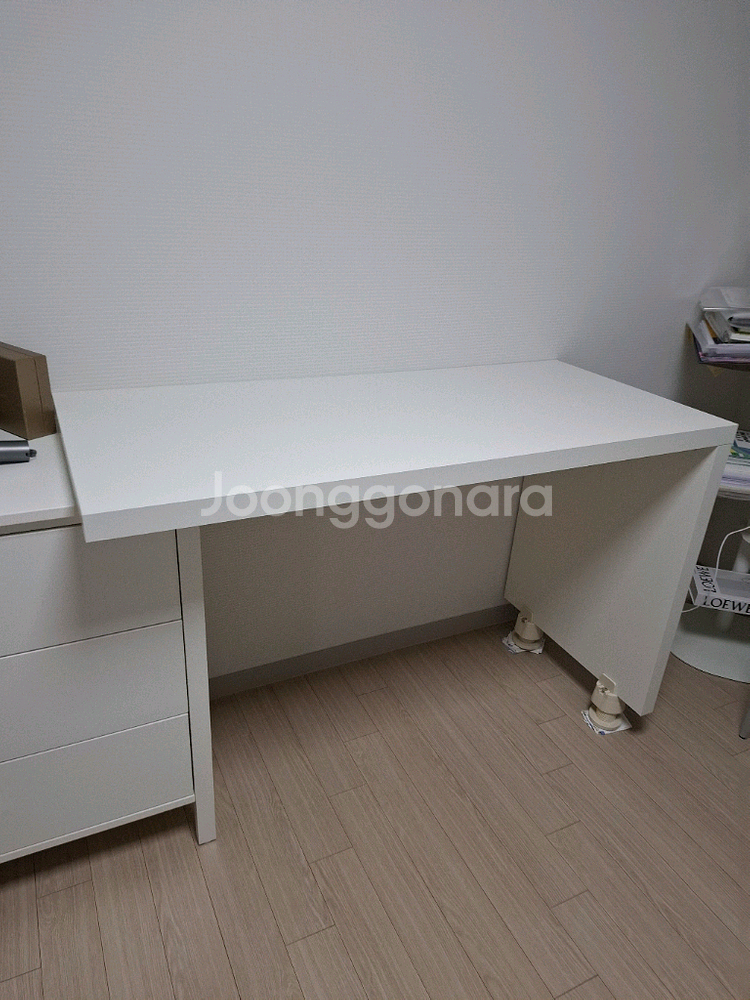 사사 스마트 멀티 책상 1200 크림화이트 ㄱ자책상--3