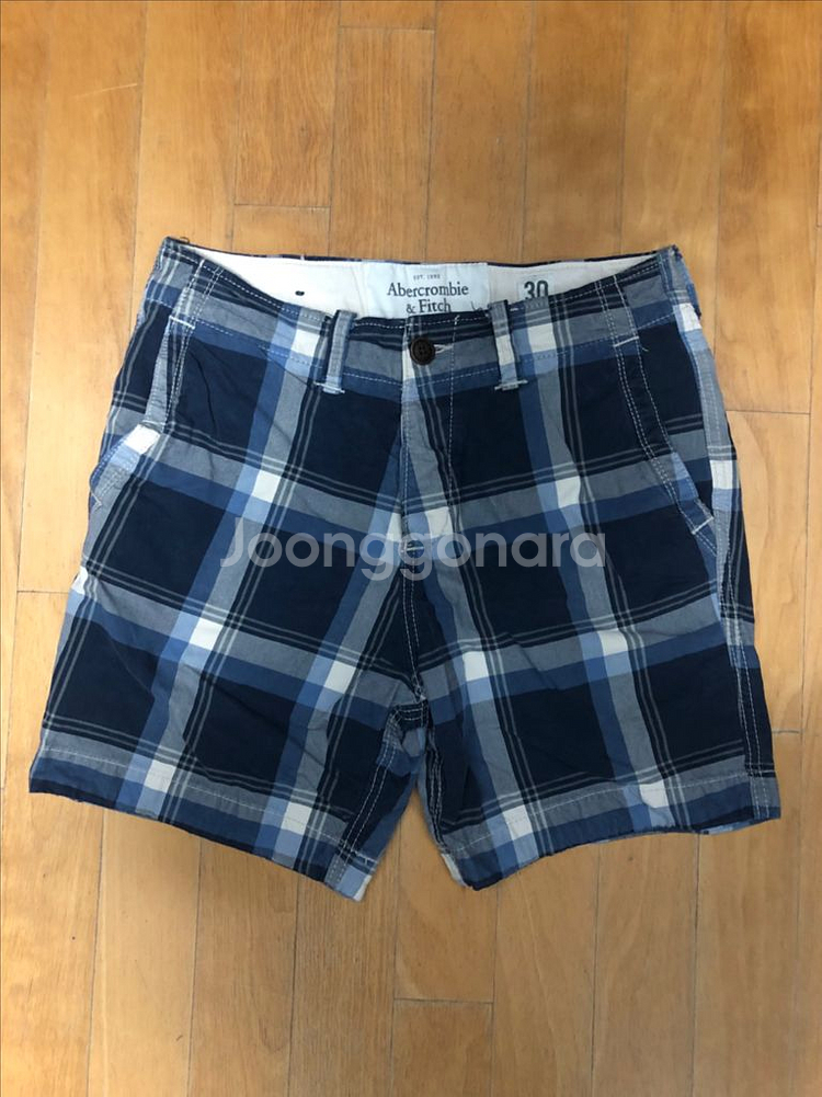 아베크롬비 체크패턴 버튼플라이 반바지 30--0