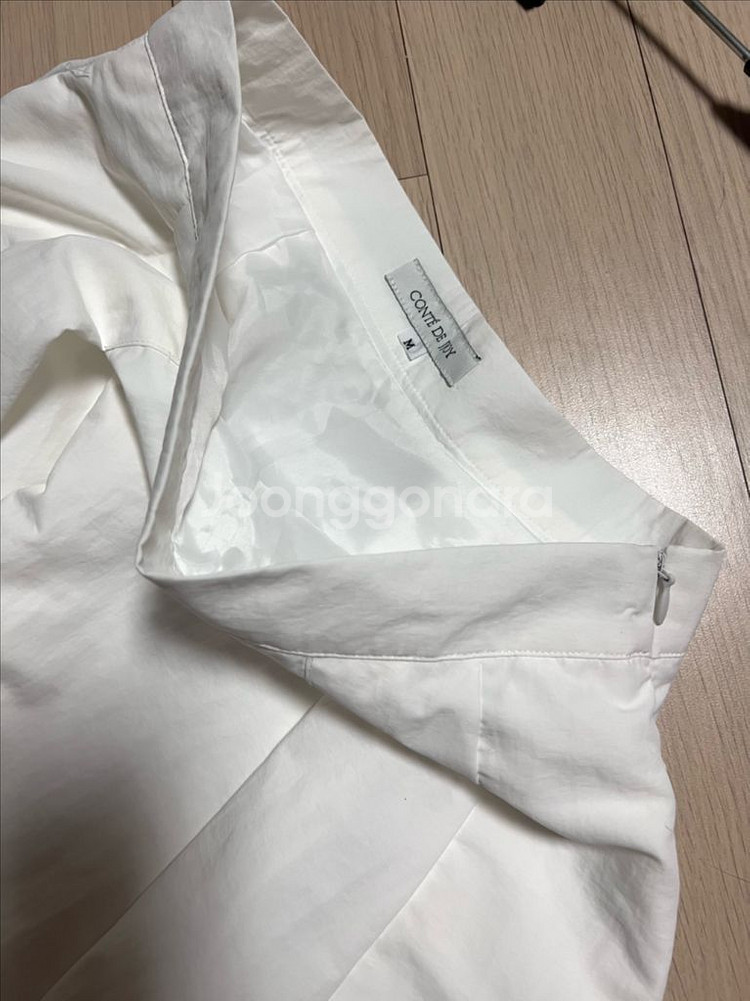 쪼이쇼룸 핀턱훌스커트 바스락플레어햅번롱치마화이트셀프웨딩--8
