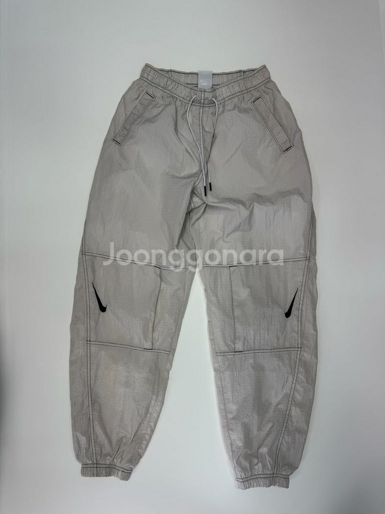 여성 나이키 메쉬 나일론 바스락 트레이닝 조거팬츠--0