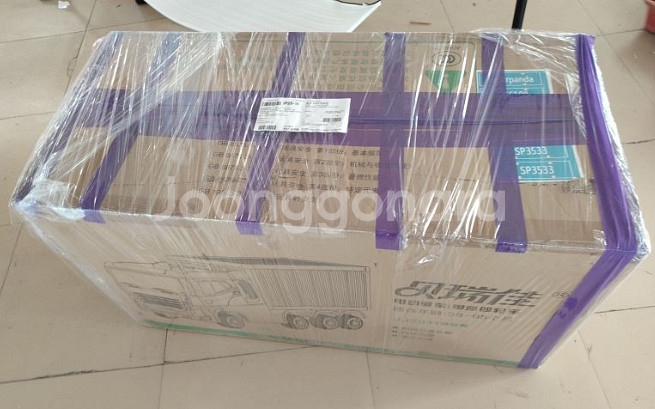 빨간색 컨테이너 트럭 어린이 전동차 새제품--3