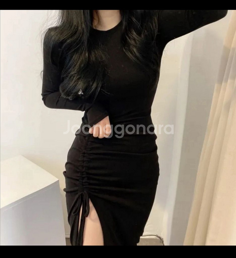 새상품) 블랙 셔링 원피스(44~55)--1