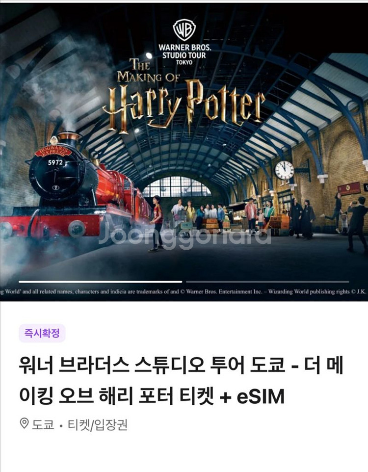 도쿄 해리포터 스튜디오 입장권 2매 (9/20 3시)--0