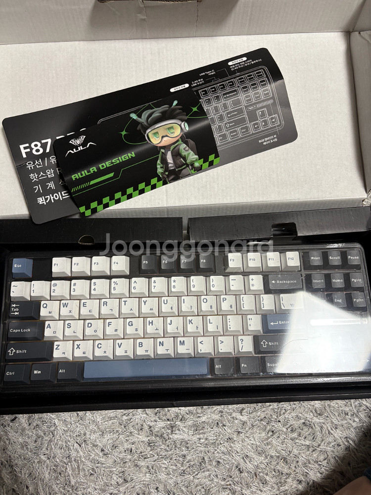 독거미 Aula F87pro 황축 기계식 키보드--0