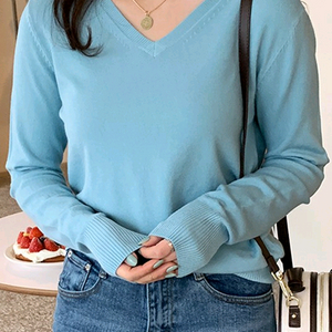 브이넥 캐시미어 니트