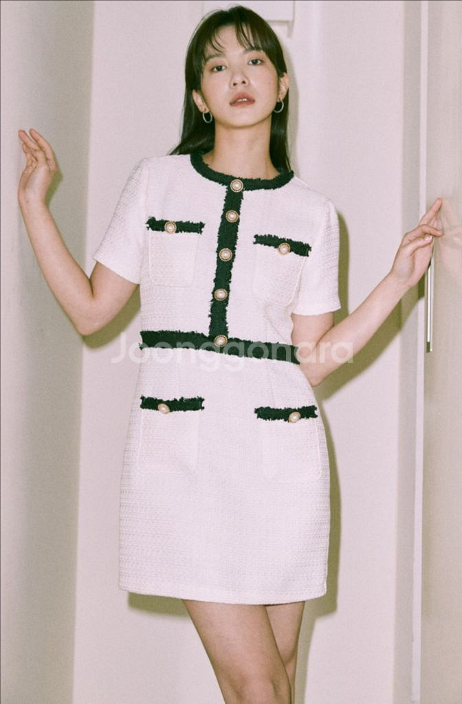 안젤로비안코 트위드 하객원피스--4