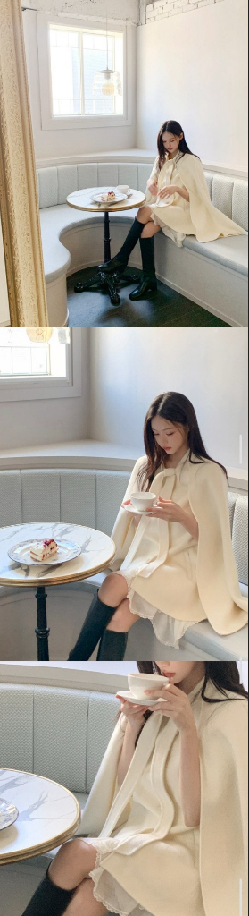 [새상품] 밀크코코아 케이프 코트 + 퍼--2
