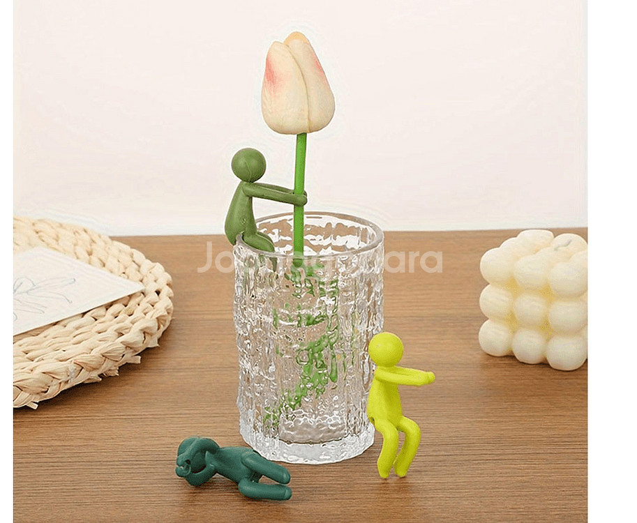 꽃병 수경재배 꽃다발 식물줄기 지지대세트 색상랜덤발송--3