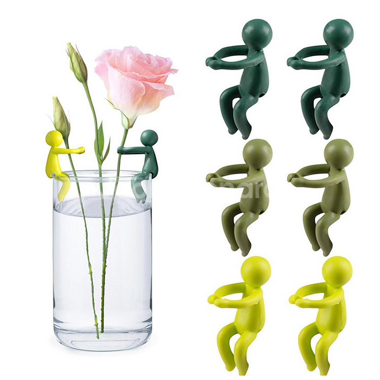 꽃병 수경재배 꽃다발 식물줄기 지지대세트 색상랜덤발송--6