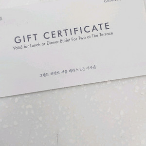 서울 하얏트 더테라스 2인식사권