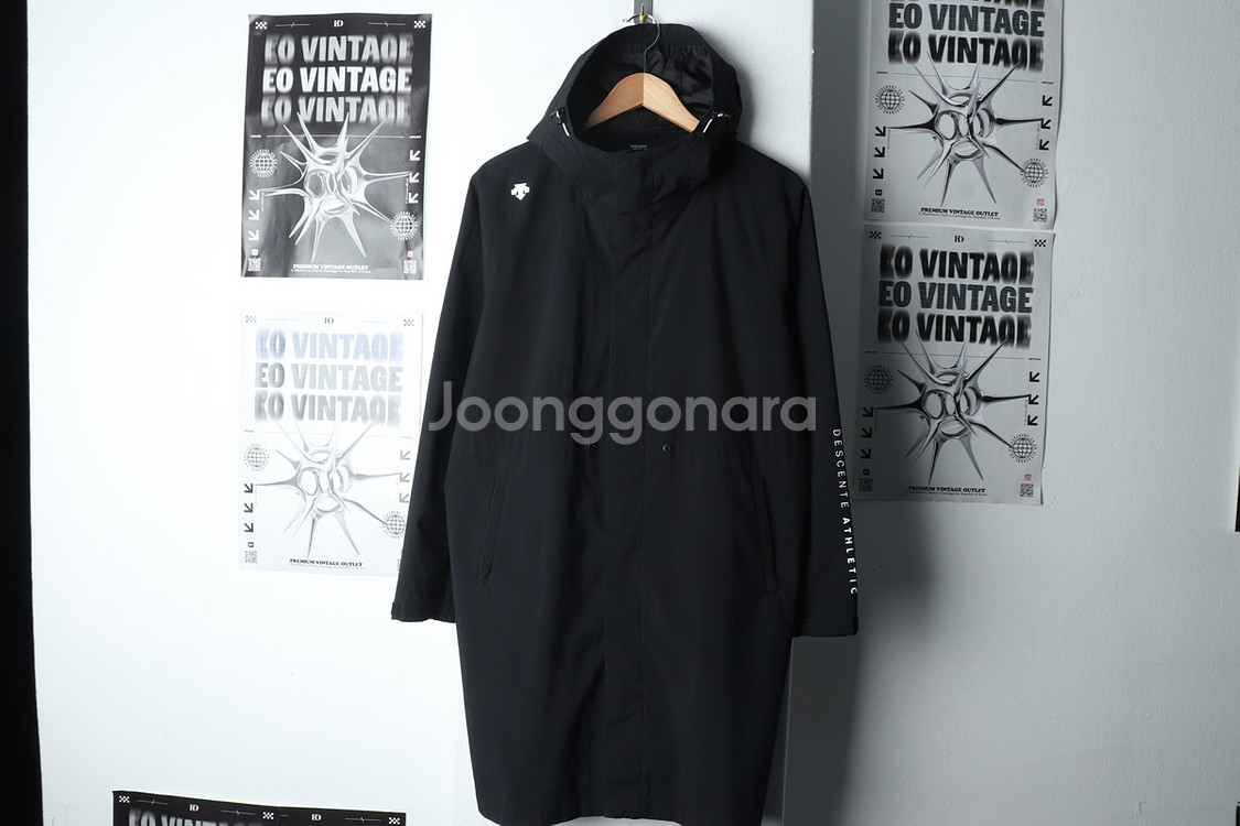 W(L-XL) 데상트 집업 바람막이 점퍼자켓 블랙 롱--1