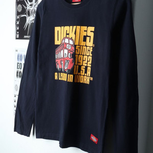 (XS) 디키즈 긴팔티셔츠 네이비 올드스쿨