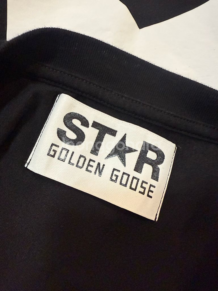 골든구스 STAR 블랙 반팔 티셔츠--2
