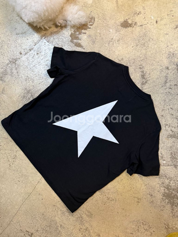 골든구스 STAR 블랙 반팔 티셔츠--1