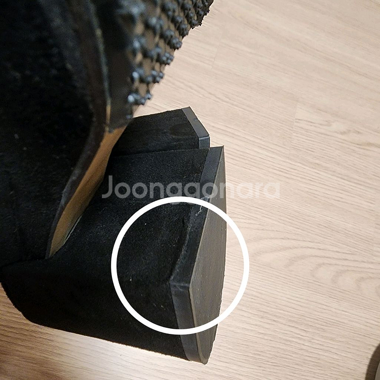 스웨이드 뮬 구두 굽 7.8cm 240mm--5