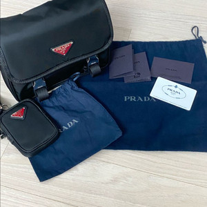 프라다 리나일론 사피아노 숄더백 레드라벨