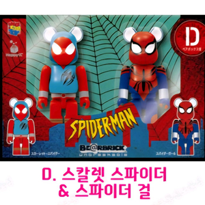 미개봉 마블 베어브릭D상 스칼렛 스파이더 & 스파이더걸