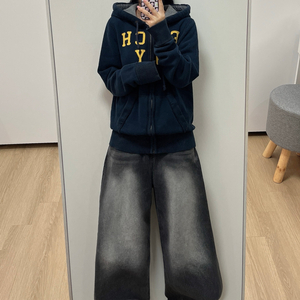아베크롬비 자수로고 네이비 후드집업
