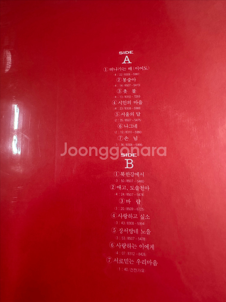 정품 LP 음반 정태춘 & 박은옥 - 힛트곡 모음 판매--2