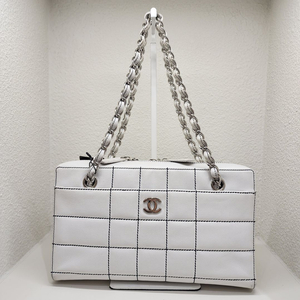 샤넬 스티치 초코바 체인 숄더 화이트 #7