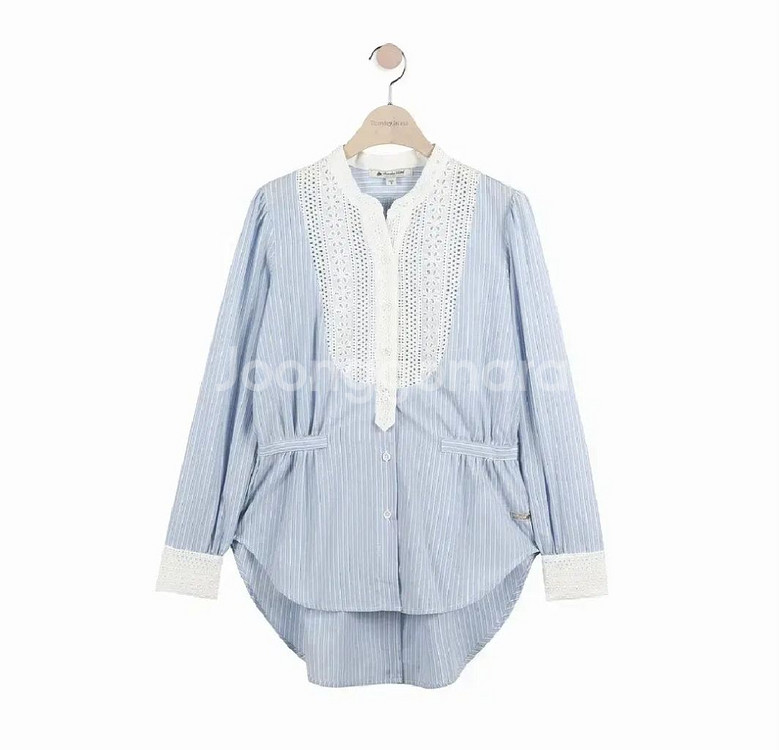 써스데이아일랜드 블라우스 지그재그 봄코디 빈티지셔츠--1