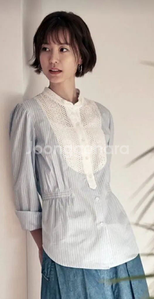 써스데이아일랜드 블라우스 지그재그 봄코디 빈티지셔츠--8