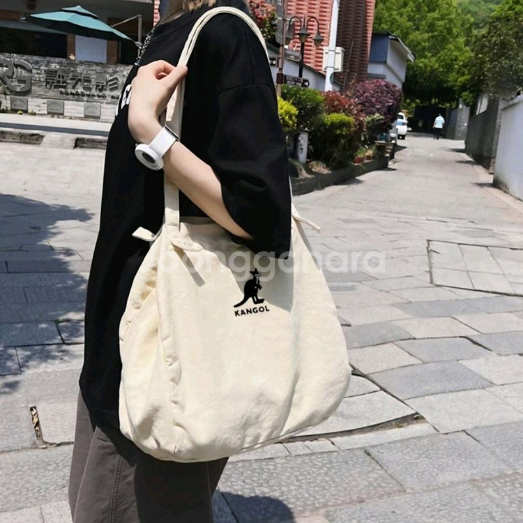 캉골가방 캉골에코백 캉골 대용량 캔버스 숄더백 아이보리--0