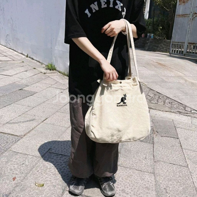 캉골가방 캉골에코백 캉골 대용량 캔버스 숄더백 아이보리--4