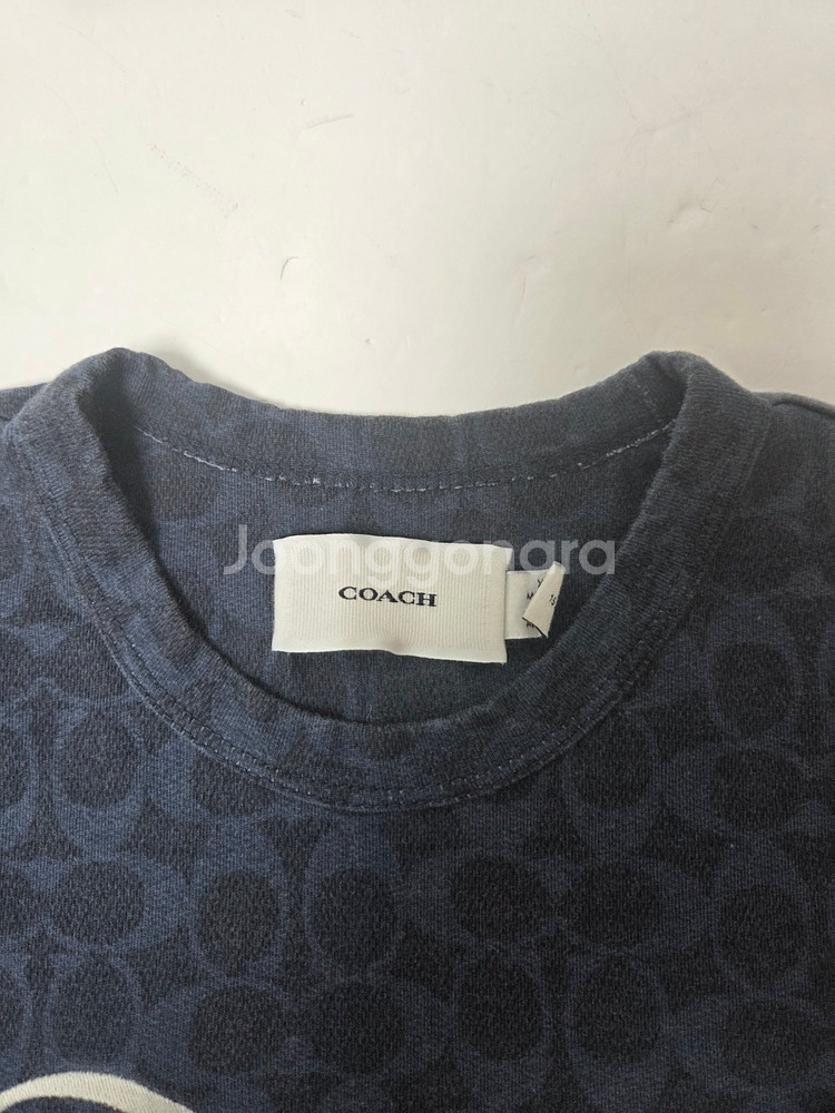 코치 여성 드림온 면 반팔 티셔츠 네이비(XS)--6