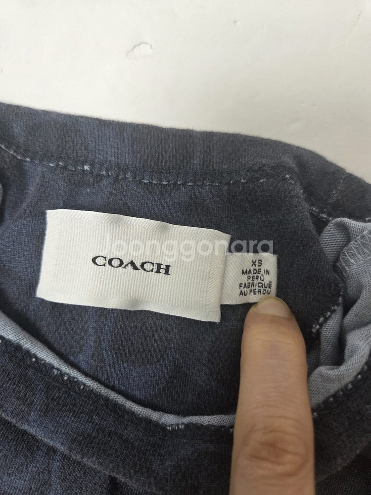 코치 여성 드림온 면 반팔 티셔츠 네이비(XS)--2