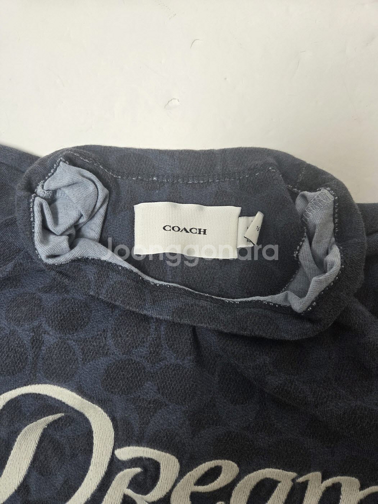 코치 여성 드림온 면 반팔 티셔츠 네이비(XS)--3