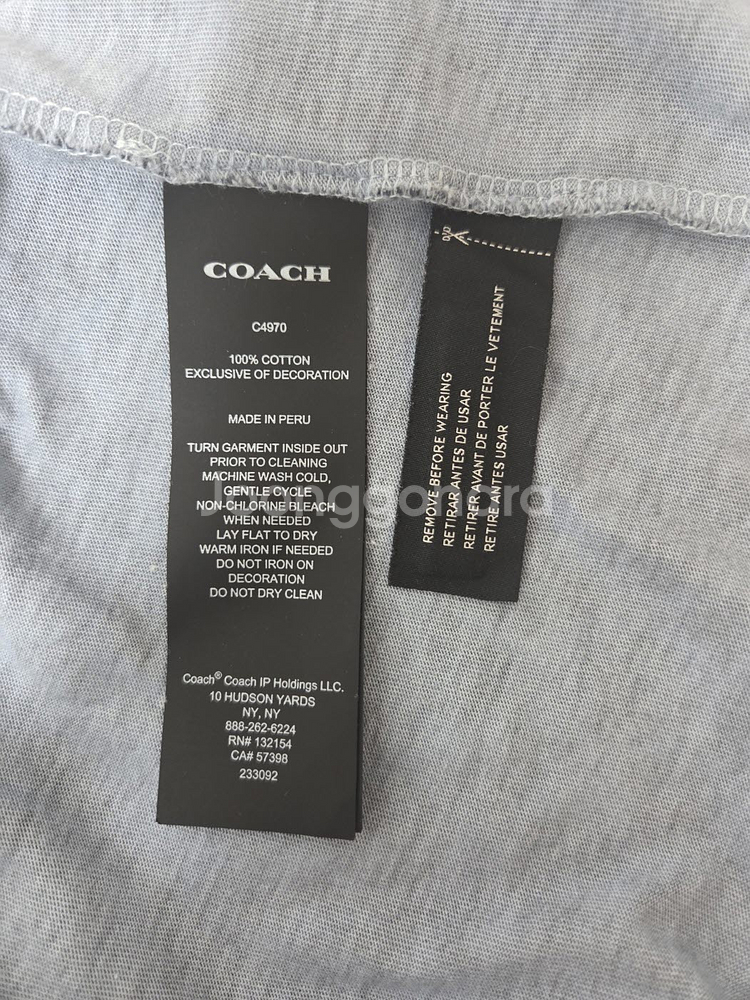 코치 여성 드림온 면 반팔 티셔츠 네이비(XS)--8